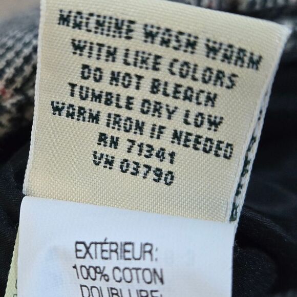 LL Bean Houndstooth Plaid Pants Trouser Pants Classic Fit Stretch Waist Size 12 - Picture 12 of 15